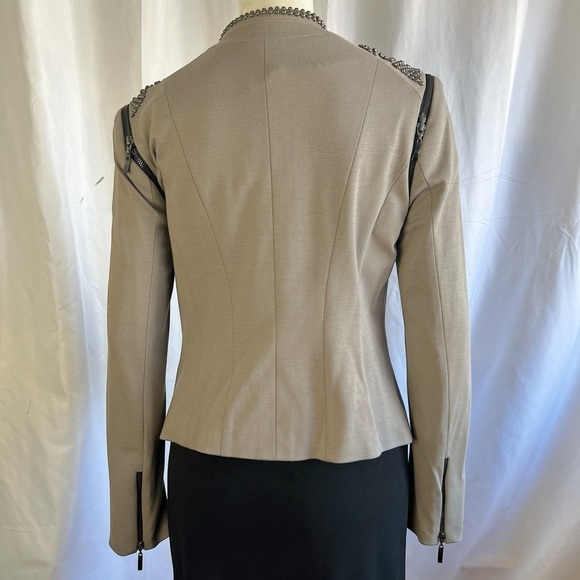 MINICUCCI X MARCANIO JACKET 2 in  1 SLEEVELESS JACKET MOTO STYLE BEADED GREEN 6 - Picture 4 of 16